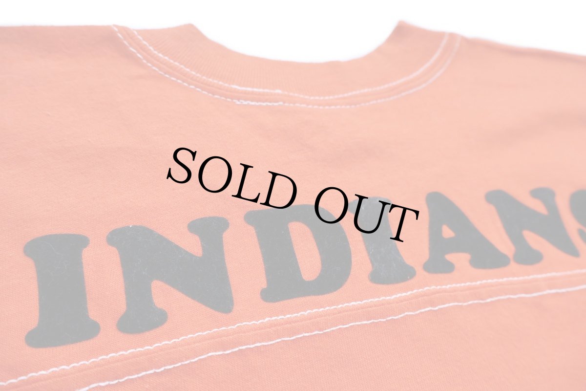 画像4: 80s INDIANS 40 42 フェルトプリント アスレチックTシャツ オレンジ M (4)