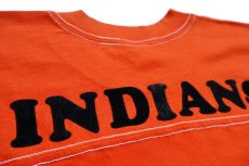 画像4: 80s INDIANS 40 42 フェルトプリント アスレチックTシャツ オレンジ M (4)