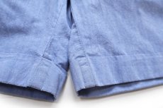 画像6: 90s nauticaノーティカ ツータック コットンポプリン ショートパンツ 薄青 W34★ショーツ (6)