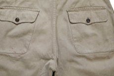 画像4: 70s イタリア軍 ツータック コットンツイル ショートパンツ カーキ W32★A ショーツ (4)