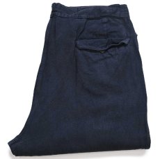 画像1: ビンテージ ユーロ ワンタック コットンツイル ワークパンツ 後染め 黒 W34 (1)