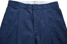 画像4: 90s USA製 Dickiesディッキーズ ツータック ワークパンツ 紺 W38 L30 (4)