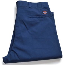 画像1: 90s USA製 Dickiesディッキーズ ツータック ワークパンツ 紺 W38 L30 (1)