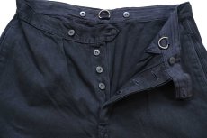画像4: ビンテージ ユーロ ワンタック コットンツイル ワークパンツ 後染め 黒 W34 (4)