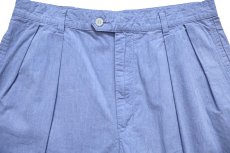 画像3: 90s nauticaノーティカ ツータック コットンポプリン ショートパンツ 薄青 W34★ショーツ (3)