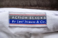 画像6: 90s Levi'sリーバイス ACTION SLACKS スラックス ポリエステルパンツ 杢ブラウン W38★スタプレ (6)