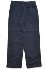 画像3: ビンテージ ユーロ ワンタック コットンツイル ワークパンツ 後染め 黒 W34 (3)