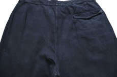 画像5: ビンテージ ユーロ ワンタック コットンツイル ワークパンツ 後染め 黒 W34 (5)