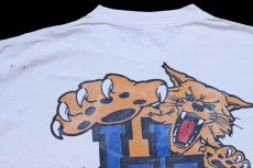 画像4: 90s UK University of Kentucky ワイルドキャッツ マスコット 両面プリント コットンTシャツ 白 XL (4)