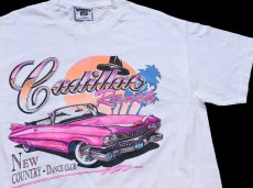 画像1: 90s USA製 Leeリー Cadillac Ranch NEW COUNTRY DANCE CLUB 59 キャデラック コットンTシャツ 白 L (1)