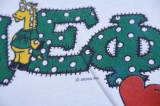画像4: 90s USA製 Hanes フラタニティ キリン ハート コットンTシャツ 白 XL (4)