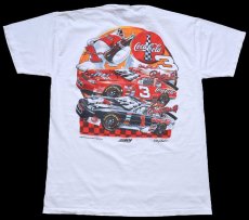 画像2: 90s USA製 NASCAR TWIN RING MOTEGI, JAPAN Coca-Colaコカコーラ Dale Earnhardt 両面プリント コットンTシャツ 白 L (2)
