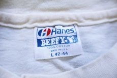 画像6: 80s USA製 Hanes USS CARL VINSON CVN 70 航空母艦 ポケット付き コットンTシャツ アイボリー L (6)