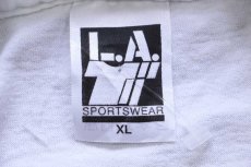 画像5: デッドストック★90s USA製 チェッカーフラッグ 切り替え コットンTシャツ 白×黒 XL (5)