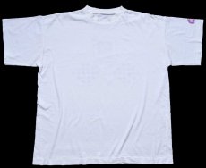 画像3: 90s GM BOISBRIAND チェッカーフラッグ バックプリント Tシャツ 白 (3)