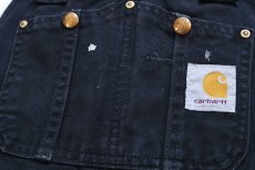 画像4: carharttカーハート ペンキ飛び ダブルニー ダック地 オーバーオール 黒 W33 (4)