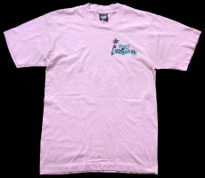 画像3: 90s USA製 FORT LAUDERDALE アート 両面プリント Tシャツ 薄ピンク S (3)
