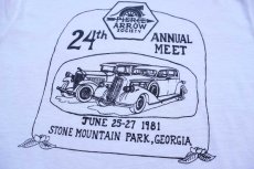 画像4: 80s USA製 Healthknit PIERCE ARROW SOCIETY クラシックカー リンガーTシャツ 白×赤 (4)