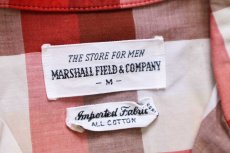 画像4: 60s MARSHALL FIELD & COMPANY チェック オープンカラー 半袖 コットンシャツ M (4)