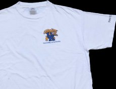 画像1: 90s UK University of Kentucky ワイルドキャッツ マスコット 両面プリント コットンTシャツ 白 XL (1)