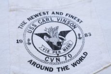 画像4: 80s USA製 Hanes USS CARL VINSON CVN 70 航空母艦 ポケット付き コットンTシャツ アイボリー L (4)