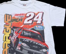 画像3: 00s NASCAR TEAM NETZERO RACING JACK SPRAGUE 24 両面プリント コットンTシャツ 白 M (3)