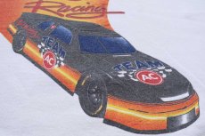画像4: 90s USA製 NASCAR TEAM AC Racing チェッカーフラッグ コットンTシャツ 白 XL (4)