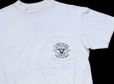 画像3: 80s USA製 Hanes USS CARL VINSON CVN 70 航空母艦 ポケット付き コットンTシャツ アイボリー L (3)