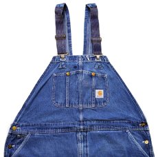 画像1: carharttカーハート デニム オーバーオール W48★特大 (1)