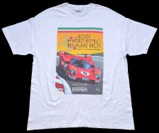 画像2: 00s Hanes ROLEX MONTEREY HISTORIC FORMURA ONE Ferrari フェラーリ 両面プリント コットンTシャツ 白 XL (2)