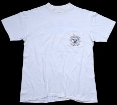 画像2: 80s USA製 Hanes USS CARL VINSON CVN 70 航空母艦 ポケット付き コットンTシャツ アイボリー L (2)