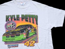 画像1: 90s Hanes NASCAR MELLO YELLO KYLE PETTY 42 コットンTシャツ 白 XL (1)