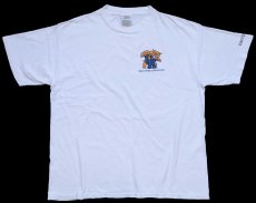 画像2: 90s UK University of Kentucky ワイルドキャッツ マスコット 両面プリント コットンTシャツ 白 XL (2)