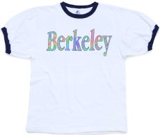 画像2: 90s USA製 STARTERスターター Berkeley コットン リンガーTシャツ 白×紺 M (2)