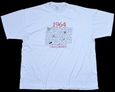 画像2: 90s Hanes 1964 I WAS BORN ! コットンTシャツ 白 XL (2)