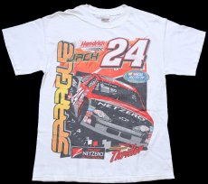 画像1: 00s NASCAR TEAM NETZERO RACING JACK SPRAGUE 24 両面プリント コットンTシャツ 白 M (1)