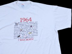 画像1: 90s Hanes 1964 I WAS BORN ! コットンTシャツ 白 XL (1)