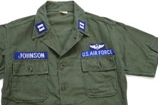 画像3: 60s 米軍 U.S.AIR FORCE パッチ付き 半袖 コットンサテン ユーティリティシャツ カスタム オリーブグリーン M (3)