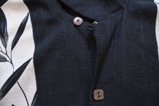 画像5: Jamaica Jaxx リーフ柄 オープンカラー シルクシャツ 黒 L (5)