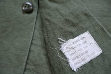 画像4: 60s 米軍 U.S.AIR FORCE パッチ付き 半袖 コットンサテン ユーティリティシャツ カスタム オリーブグリーン (4)