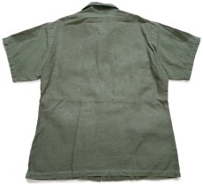 画像2: 60s 米軍 U.S.AIR FORCE パッチ付き 半袖 コットンサテン ユーティリティシャツ カスタム オリーブグリーン (2)