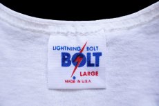 画像4: 80s USA製 LIGHTNING BOLT ライトニングボルト STREET WEAR コットン タンクトップ 白 L (4)