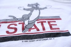 画像4: 80s WASHINGTON STATE COUGARS マスコット 両面プリント コットン タンクトップ 白 (4)