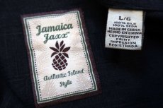 画像4: Jamaica Jaxx リーフ柄 オープンカラー シルクシャツ 黒 L (4)