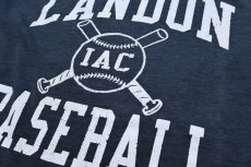 画像4: 90s USA製 RUSSELLラッセル LANDON BASEBALL ひび割れプリント Tシャツ 黒 フェード L (4)