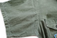 画像6: 60s 米軍 U.S.AIR FORCE パッチ付き 半袖 コットンサテン ユーティリティシャツ カスタム オリーブグリーン (6)