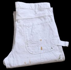 画像1: Dickiesディッキーズ ペンキ飛び コットン ペインターパンツ 白 W32 L30★16 (1)