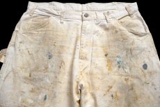 画像4: 00s Dickiesディッキーズ SIPERSTEIN'S パッチ付き ペンキ飛び ダブルニー コットン ペインターパンツ 生成り W37★13 (4)