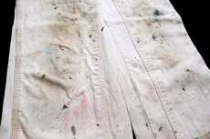 画像4: 00s Dickiesディッキーズ SIPERSTEIN'S パッチ付き ペンキ飛び ダブルニー コットン ペインターパンツ 生成り W36 L30★11 (4)