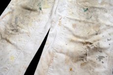 画像7: 00s Dickiesディッキーズ ペンキ飛び＆ダメージ ダブルニー コットン ペインターパンツ 生成り W36 L30★15 (7)